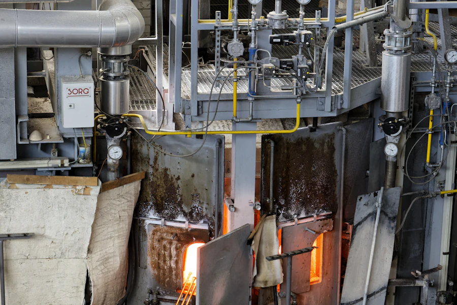 Industrial furnace equipment on a factory production line